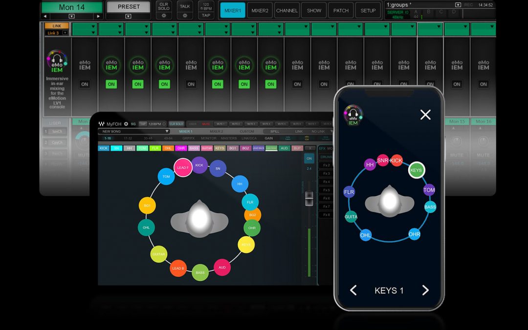 Waves announces eMotion LV1 v15: the new version of LV1 live mixing software, now also powering the eMotion LV1 Classic hardware mixing console