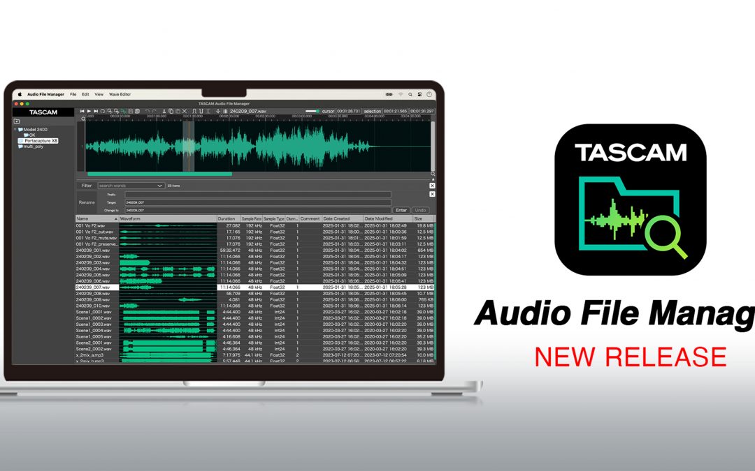 TASCAM Debuts Its TASCAM Audio File Manage